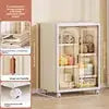 Foldable Plastic Wardrobe Closet with Removable Wheels Hanging Clothes Storage Organizer