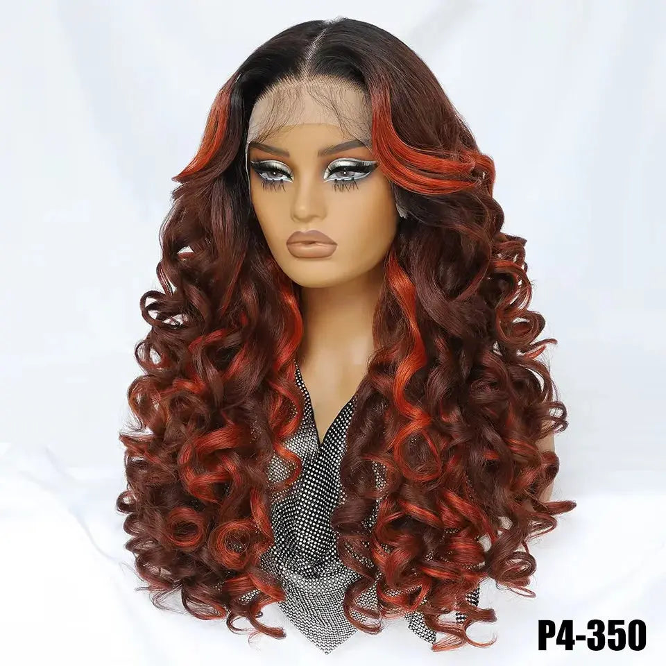 Latisha 13X6 Frontal New Arrival Natural Premium Curly Wave Heat Resistant French Curl Synthetic Blend Hair Full Lace Front Wigs