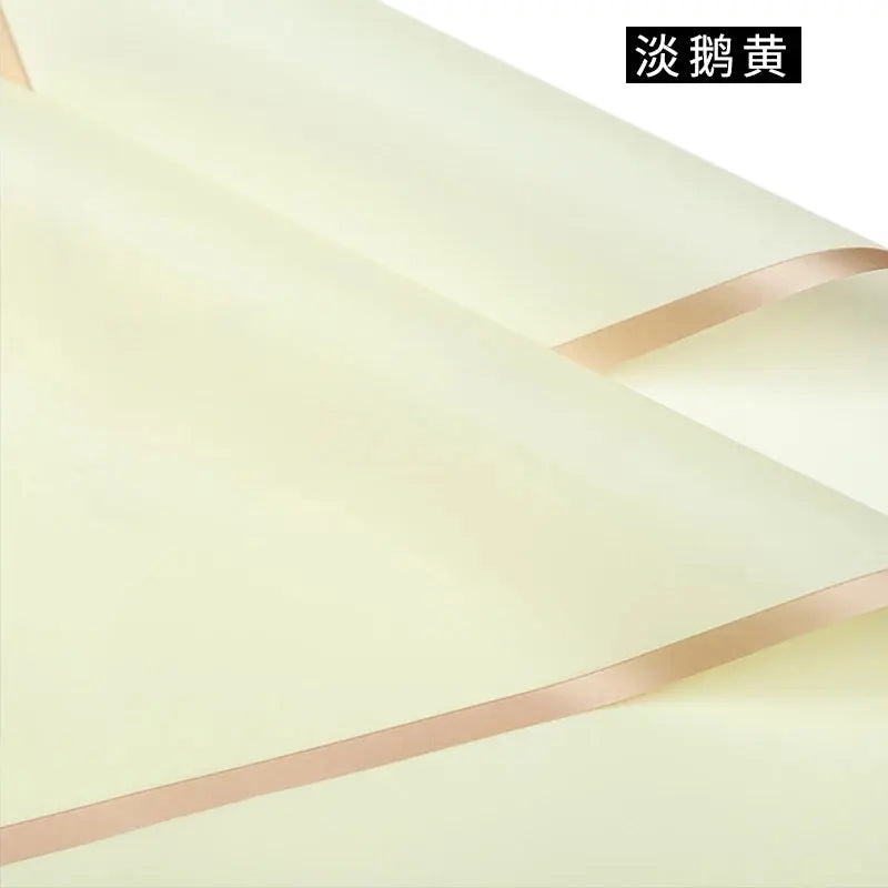 Design Golden Edge Wholesale Plastic Waterproof Frame Gift for Packaging Floral Custom Bouquet Flowers Wrapping Paper Avivanastore