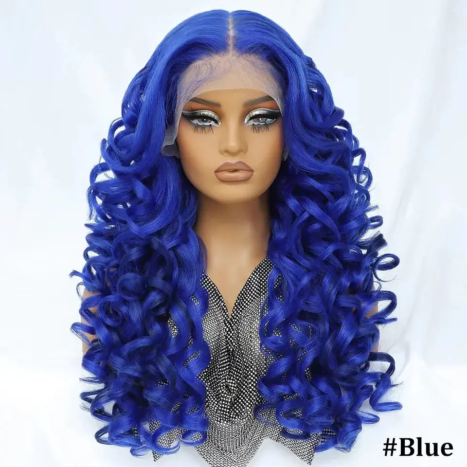 Latisha 13X6 Frontal New Arrival Natural Premium Curly Wave Heat Resistant French Curl Synthetic Blend Hair Full Lace Front Wigs