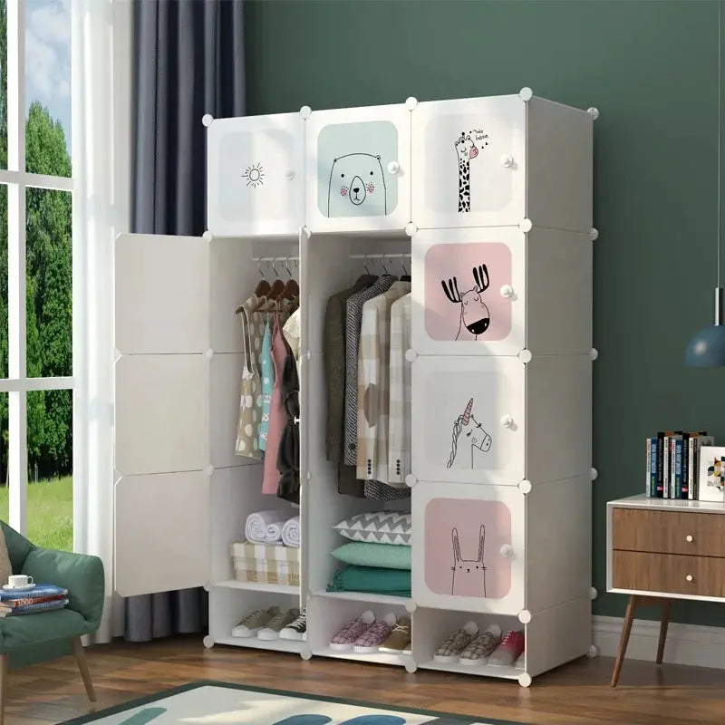 Factory Outlet Hot Selling Cheap Price Two Size Room Organizer Storage Home Furniture Wardrobe for Clothes and Shoes