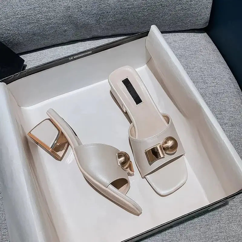 2026 Luxury Peep Toe Heel Ladies Shoes and Sandals Summer Party Wedges Chunky Heels High Quality Women's Shoes Women Heels