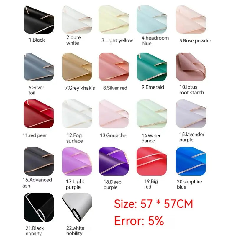 Design Golden Edge Wholesale Plastic Waterproof Frame Gift for Packaging Floral Custom Bouquet Flowers Wrapping Paper Avivanastore