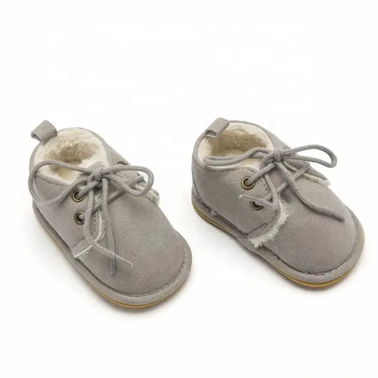 High Quality Soft Sole Lace up Handmade PU Leather Baby Shoes for Newborn Toddler