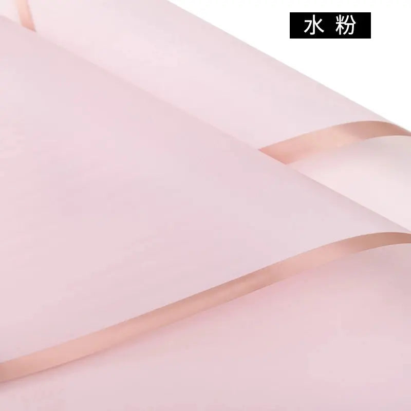 Design Golden Edge Wholesale Plastic Waterproof Frame Gift for Packaging Floral Custom Bouquet Flowers Wrapping Paper Avivanastore