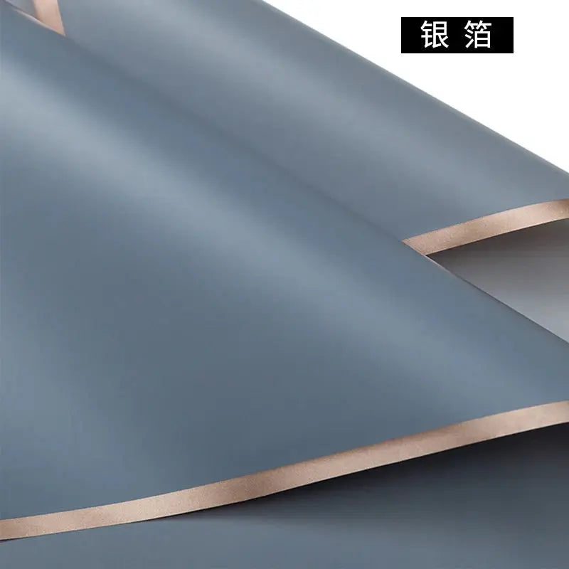 Design Golden Edge Wholesale Plastic Waterproof Frame Gift for Packaging Floral Custom Bouquet Flowers Wrapping Paper Avivanastore