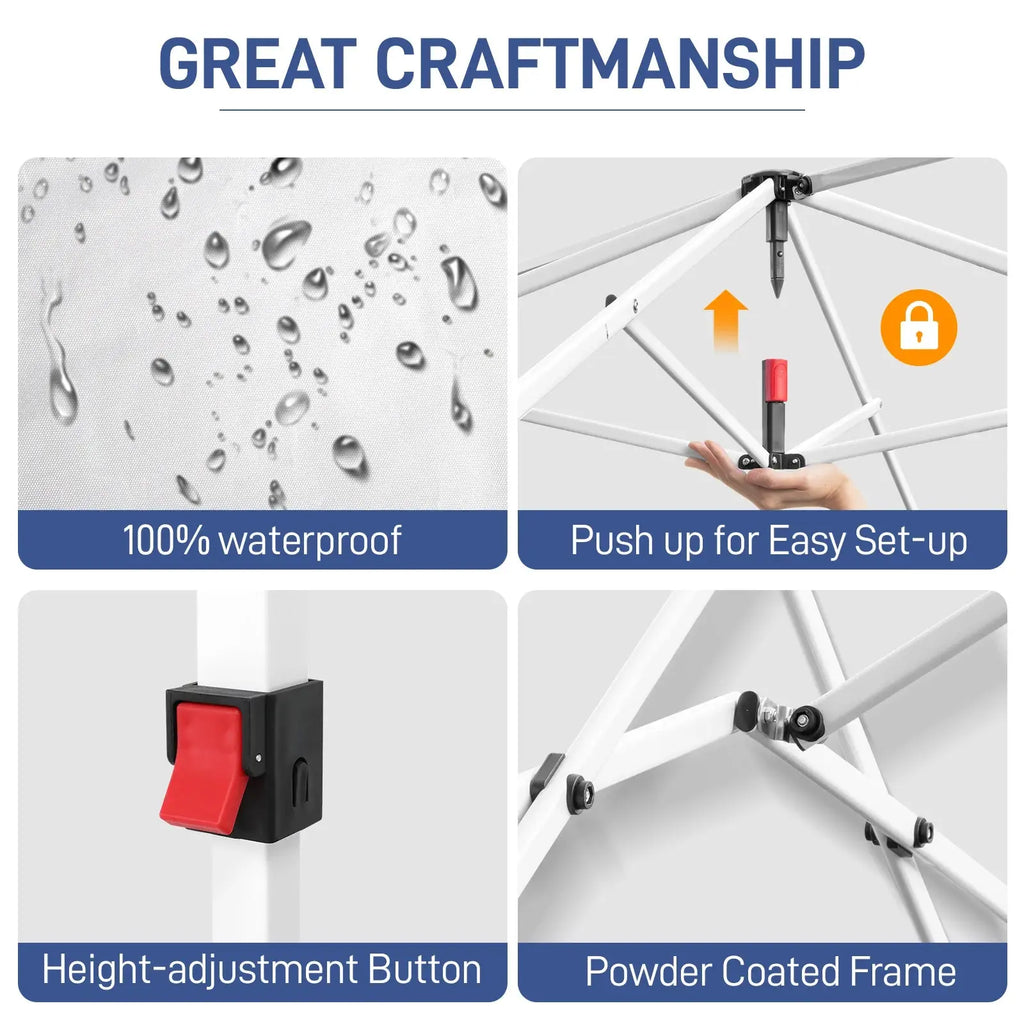 10X10ft   Outdoor Canopy Pop-up Gazebo White Avivanastore