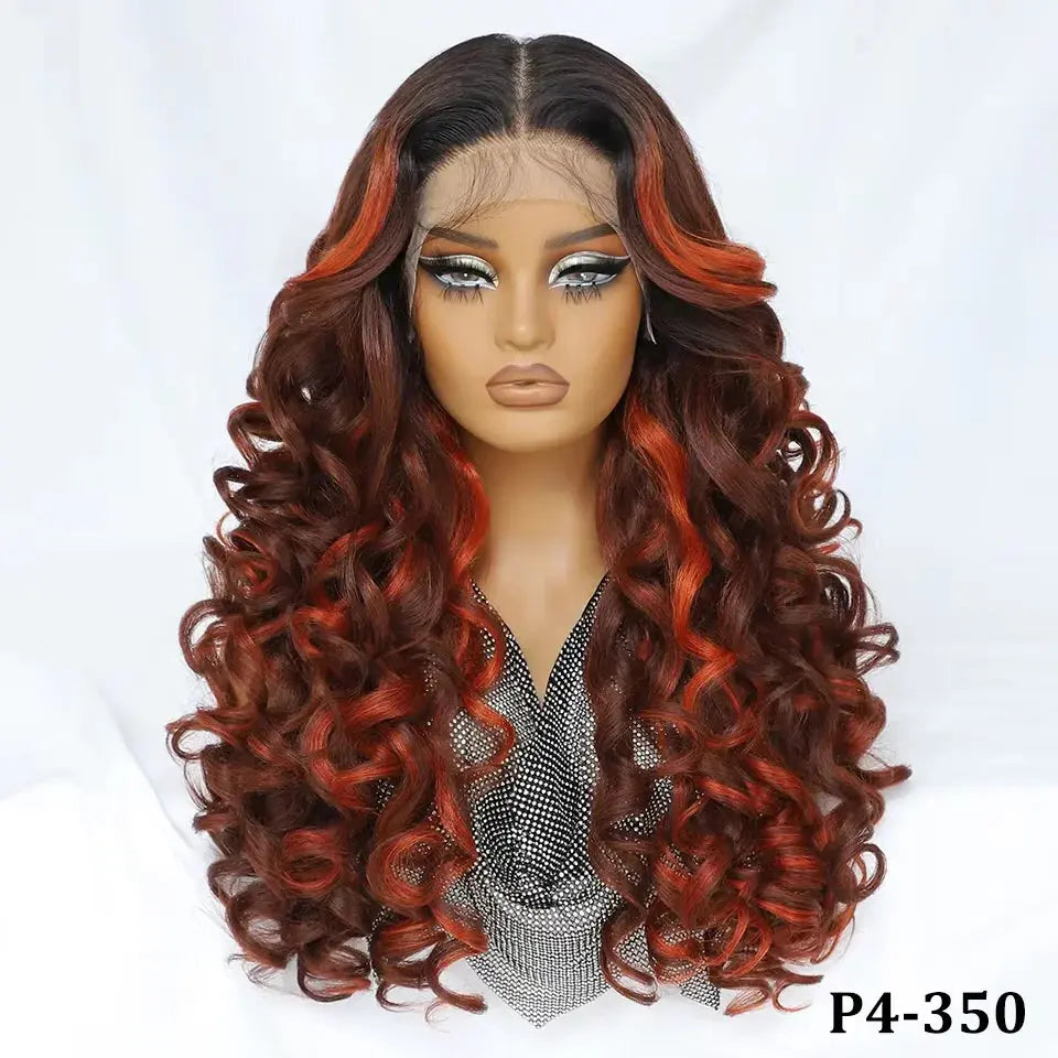 Latisha 13X6 Frontal New Arrival Natural Premium Curly Wave Heat Resistant French Curl Synthetic Blend Hair Full Lace Front Wigs