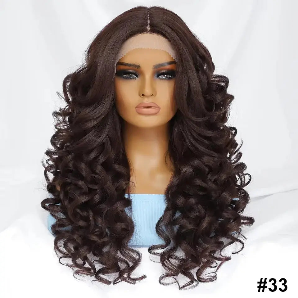 Latisha 13X6 Frontal New Arrival Natural Premium Curly Wave Heat Resistant French Curl Synthetic Blend Hair Full Lace Front Wigs