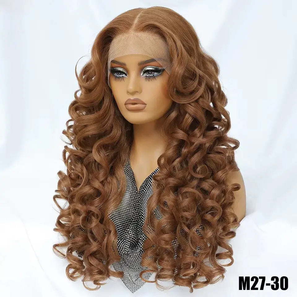 Latisha 13X6 Frontal New Arrival Natural Premium Curly Wave Heat Resistant French Curl Synthetic Blend Hair Full Lace Front Wigs