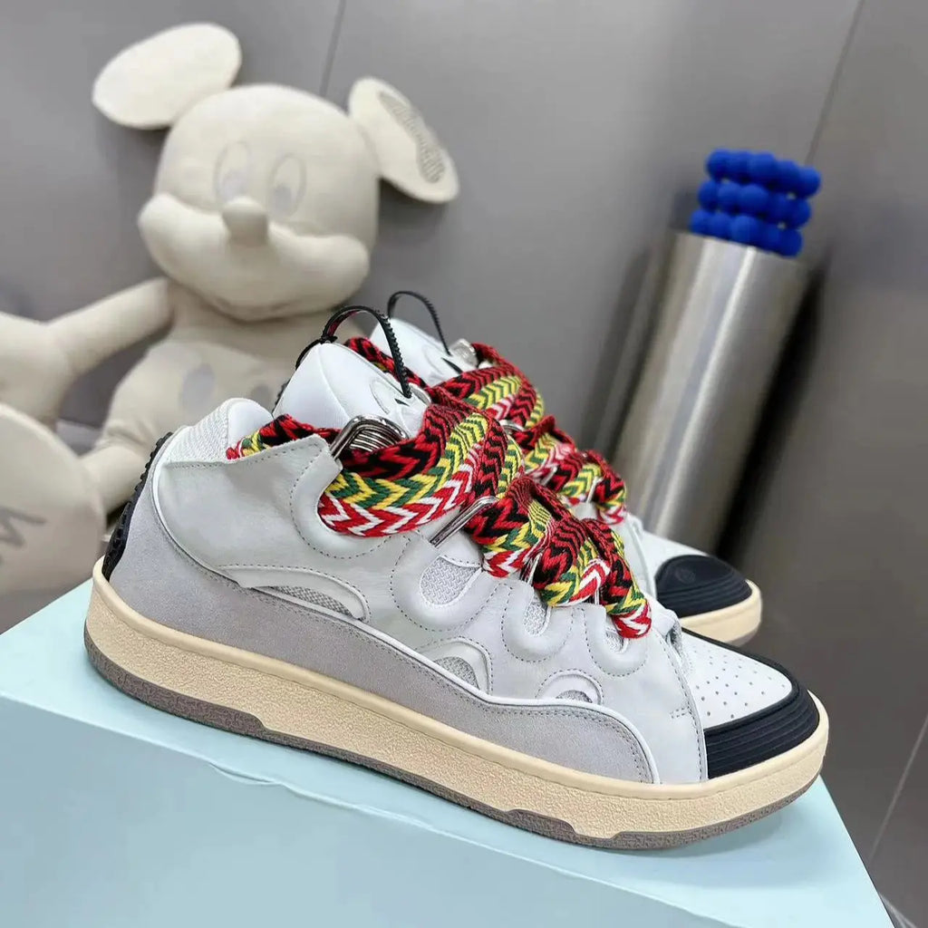 Lanvine Luxury Designer Lace-Up Sporty Fashion Trend Breathable Mesh Lining Casual Walking Shoes for Men Women