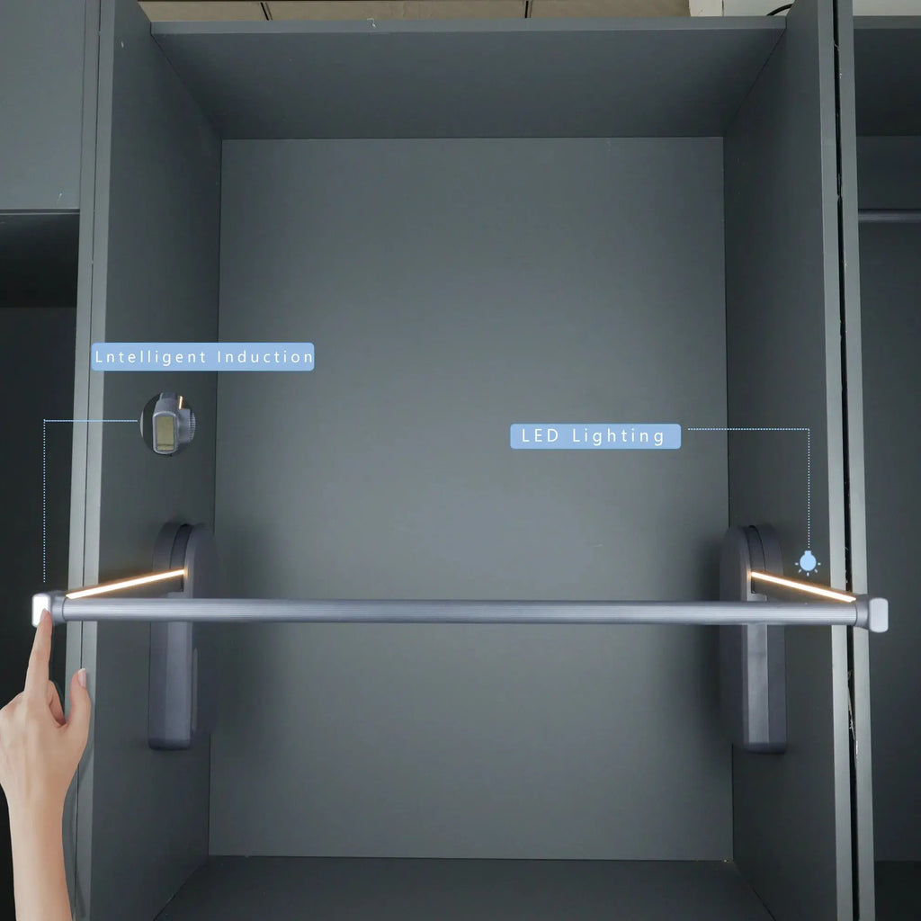 Hot Selling Voice Control Pull Down Clothes Rail Smart Sensing Wardrobe Clothes Lift Quick Response Closet Wardrobe Lifts