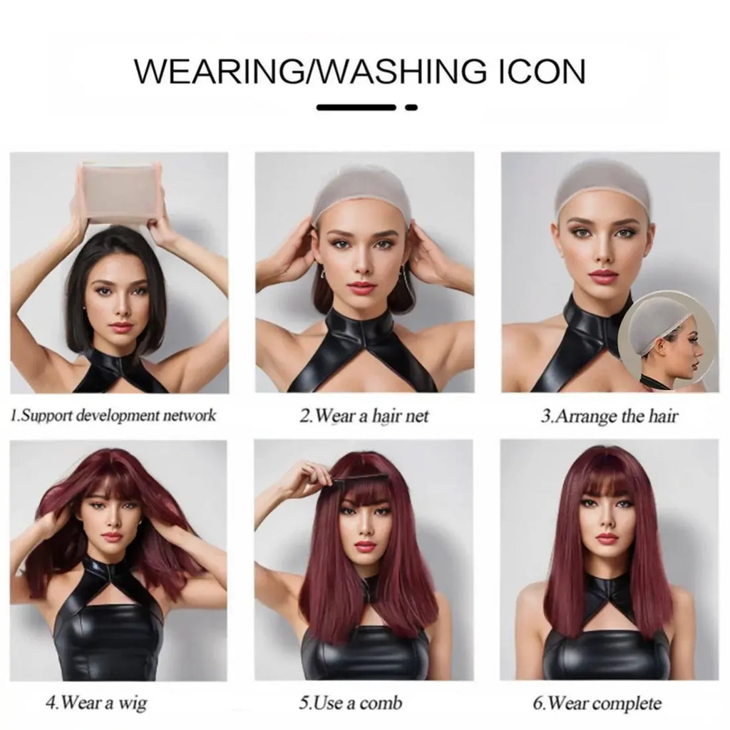 Transparent Lace Synthetic Lace High Quality Synthetic Synthetic Hair Short Wigs Curly Wigs Rose Net Wig