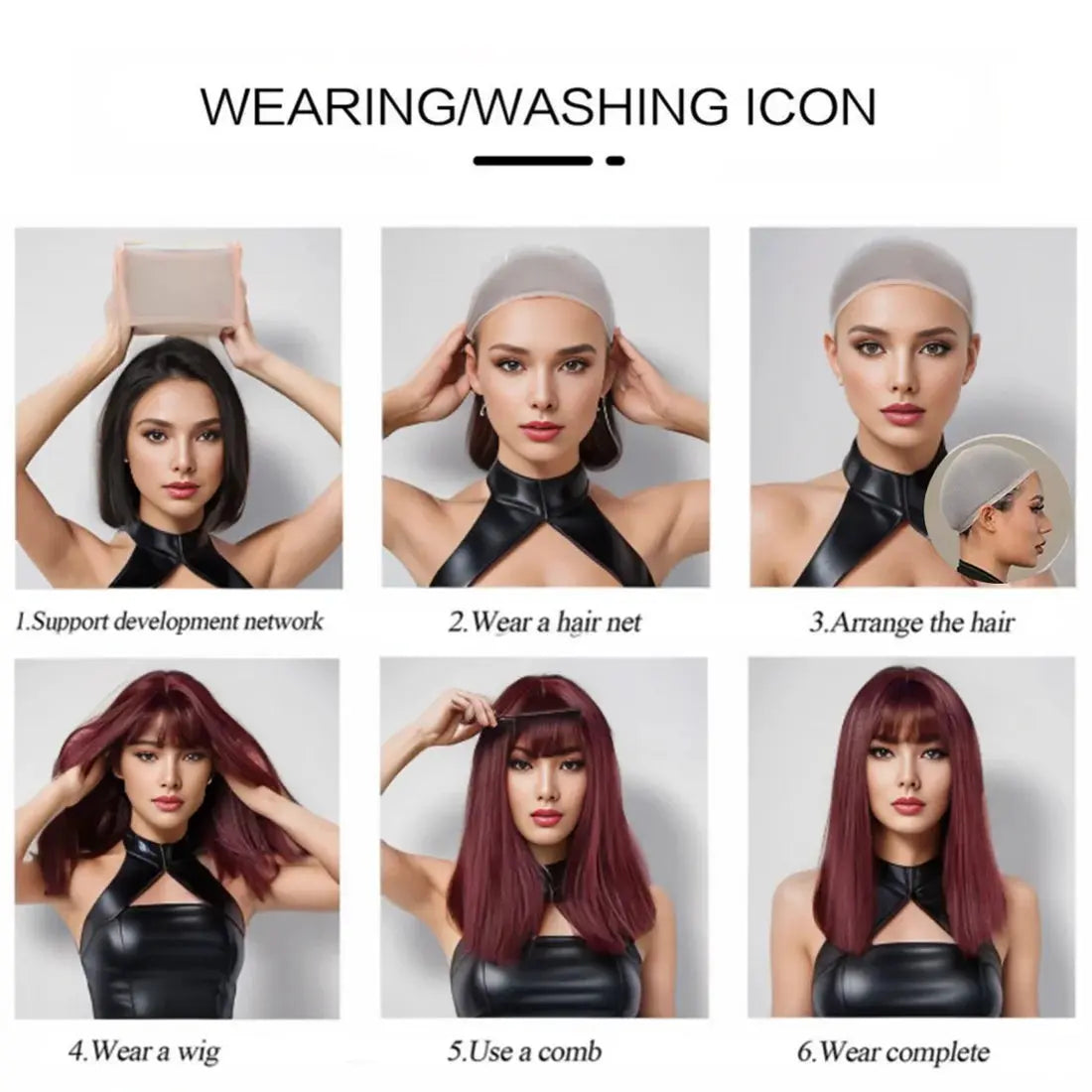 Transparent Lace Synthetic Lace High Quality Synthetic Synthetic Hair Short Wigs Curly Wigs Rose Net Wig