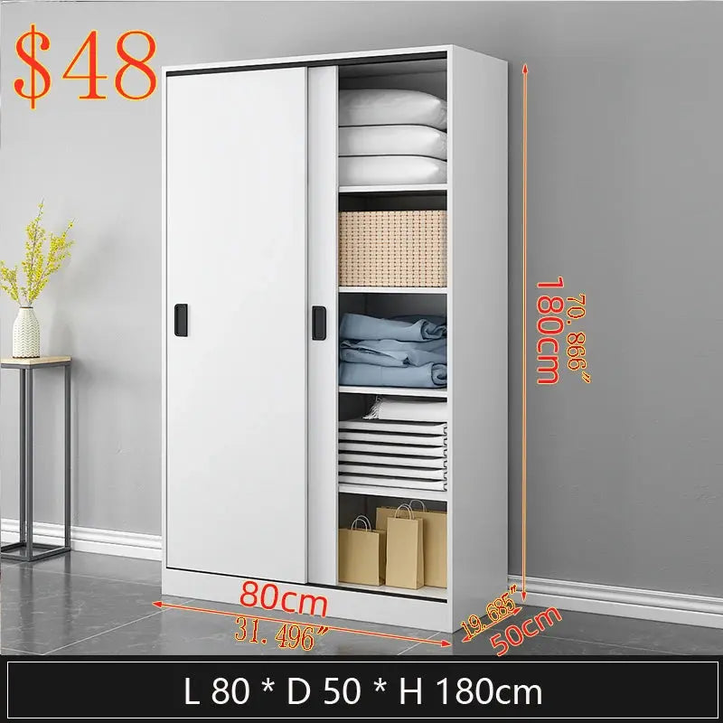 2 Door Wooden Wardrobe with Hanging Rail, Bedroom Wardrobe for Clothes Storage Domestic Closet Cupboard Bureau Chest-drawer Robe