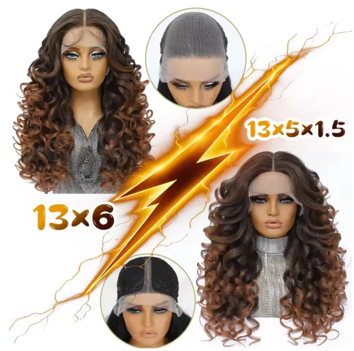 Latisha 13X6 Frontal New Arrival Natural Premium Curly Wave Heat Resistant French Curl Synthetic Blend Hair Full Lace Front Wigs