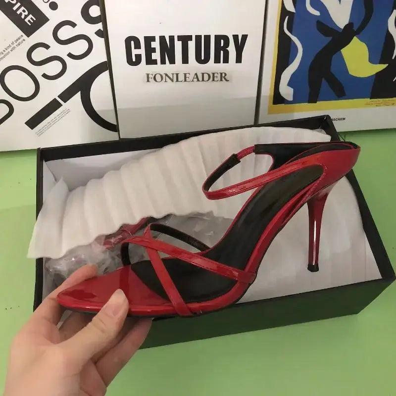 Escarpins Femme Talon Haut Shiny Fashion Slides Trendy Thin High Heel Mules Shoes for Women