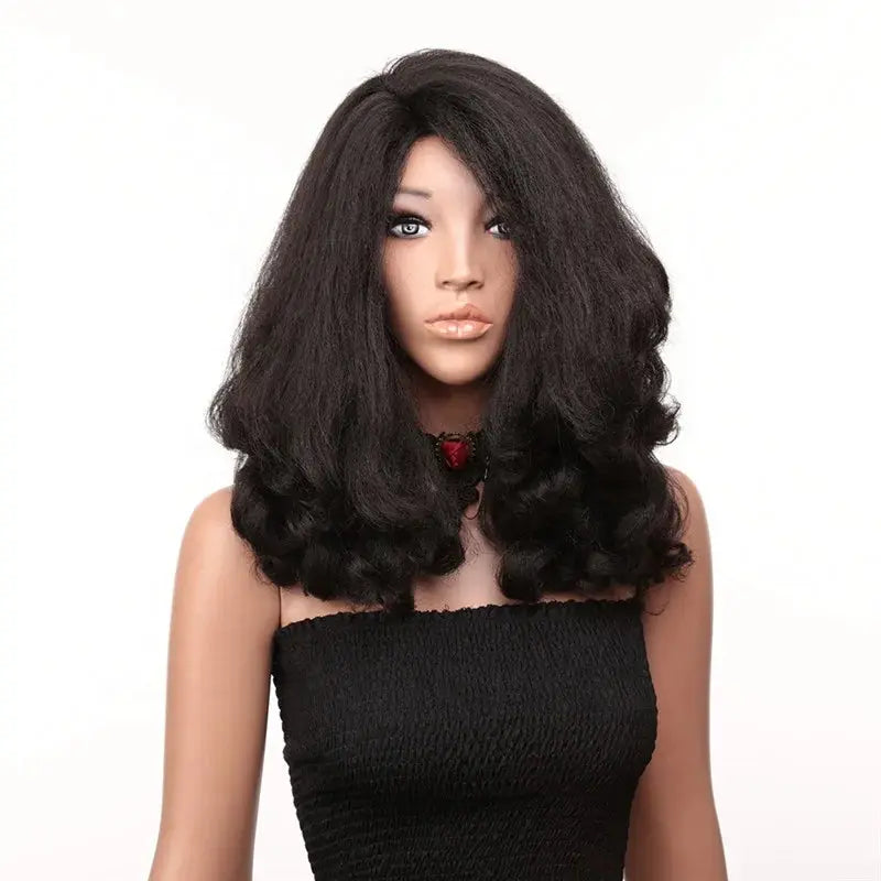 20-Inch Heat Resistant Light Brown Lace Synthetic Wig for Women Natural Wavy Wig