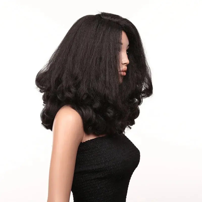 20-Inch Heat Resistant Light Brown Lace Synthetic Wig for Women Natural Wavy Wig