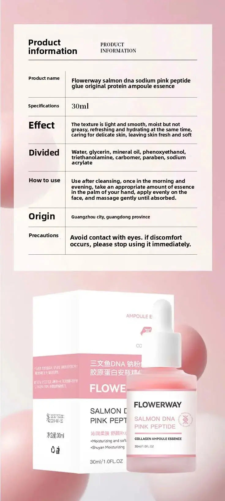 Organic Salmon for Essence Moisturizing Collagen Serum Vitamin B5 Whitening Skincare for Face Firming Lightening Skin