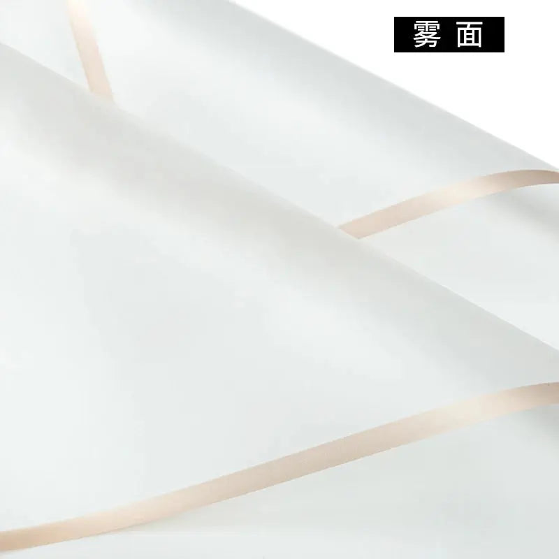 Design Golden Edge Wholesale Plastic Waterproof Frame Gift for Packaging Floral Custom Bouquet Flowers Wrapping Paper Avivanastore