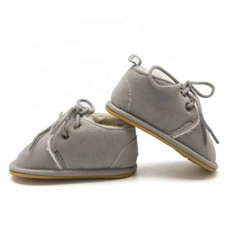 High Quality Soft Sole Lace up Handmade PU Leather Baby Shoes for Newborn Toddler