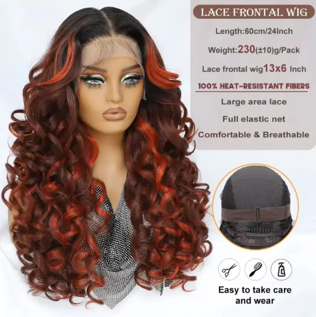 Latisha 13X6 Frontal New Arrival Natural Premium Curly Wave Heat Resistant French Curl Synthetic Blend Hair Full Lace Front Wigs