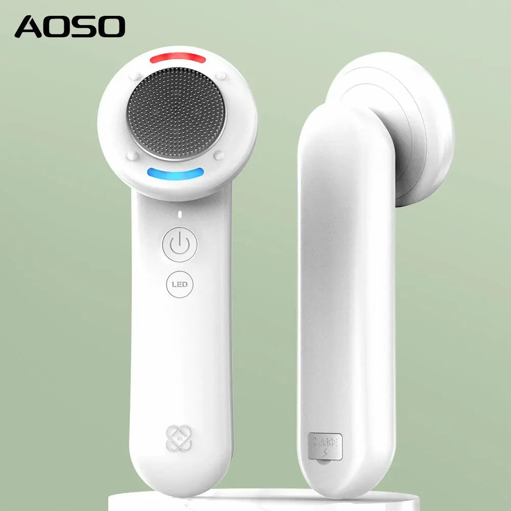 Free Logo Design Skincare Electric Facial Cleaning Brush Portable Soft Silicone Heating Facial Cleansing Brush