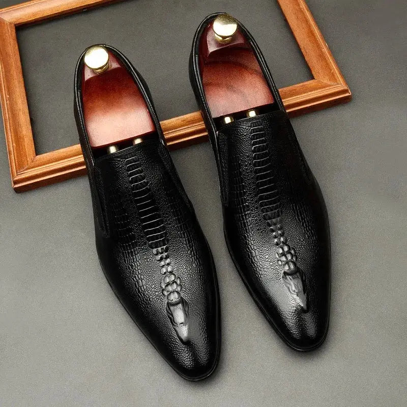2025 New Trend Elegant Style British Authentic Genuine Leather Men's Cow Leather Dress Shoes Wedding Party Shoes