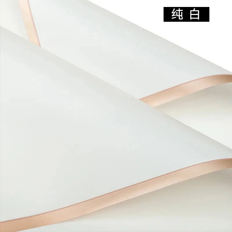 Design Golden Edge Wholesale Plastic Waterproof Frame Gift for Packaging Floral Custom Bouquet Flowers Wrapping Paper Avivanastore