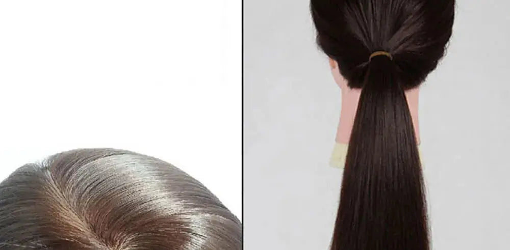 Human Hair Mannequin Head Natural Black Color Practice Training Model For Hairdresser Professional Can Be Ironed and Dyed