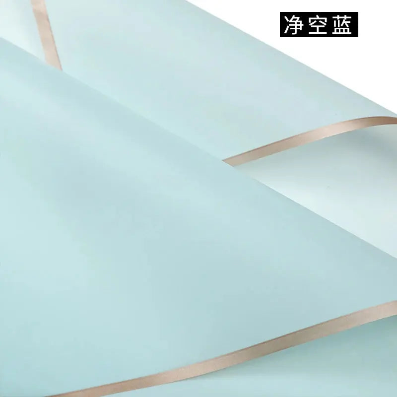 Design Golden Edge Wholesale Plastic Waterproof Frame Gift for Packaging Floral Custom Bouquet Flowers Wrapping Paper Avivanastore