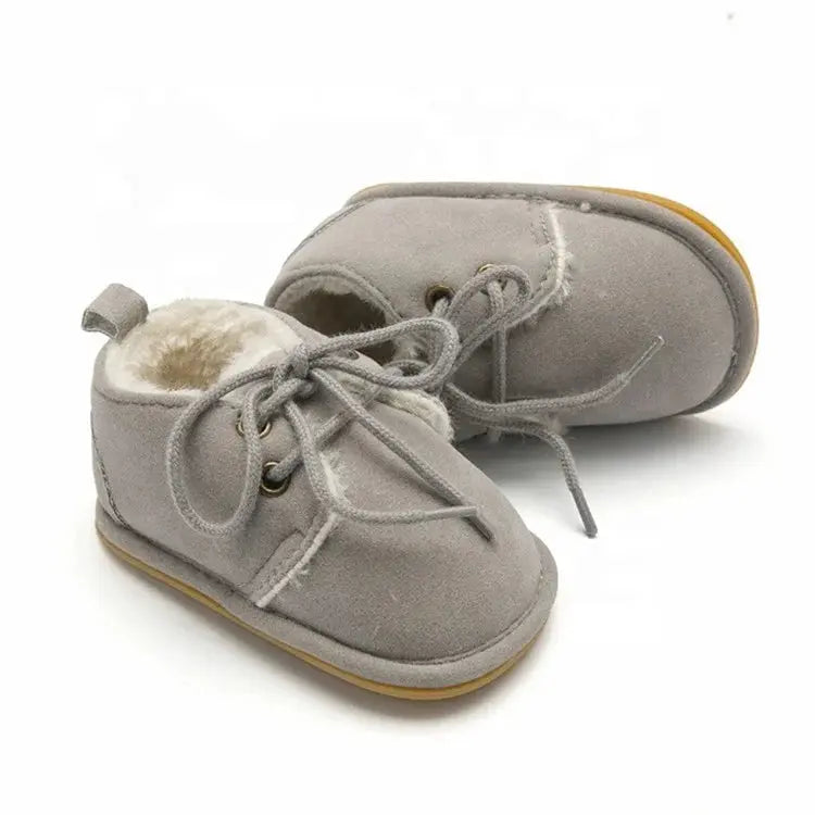 High Quality Soft Sole Lace up Handmade PU Leather Baby Shoes for Newborn Toddler
