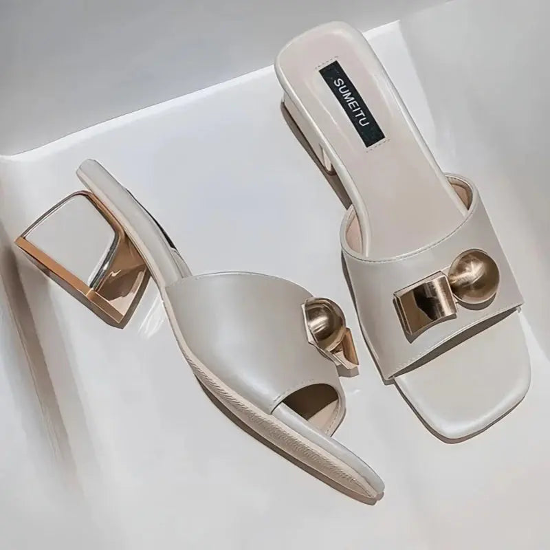 2026 Luxury Peep Toe Heel Ladies Shoes and Sandals Summer Party Wedges Chunky Heels High Quality Women's Shoes Women Heels