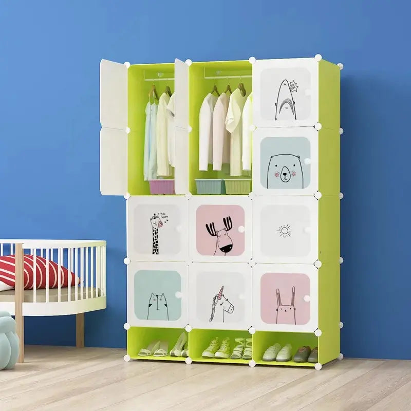 Factory Outlet Hot Selling Cheap Price Two Size Room Organizer Storage Home Furniture Wardrobe for Clothes and Shoes