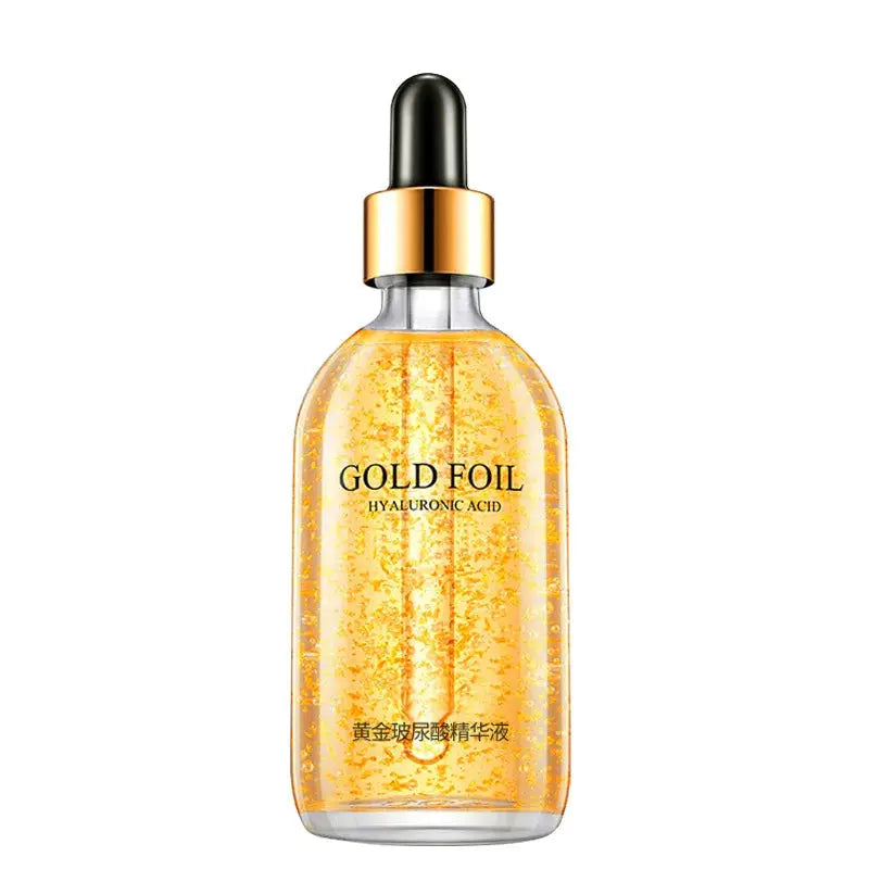 24K Gold Foil Skincare Facial Serum with Natural Organic Hyaluronic Acid for Face & Body Anti-Aging Moisturizer Private Label