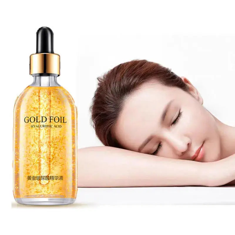 24K Gold Foil Skincare Facial Serum with Natural Organic Hyaluronic Acid for Face & Body Anti-Aging Moisturizer Private Label