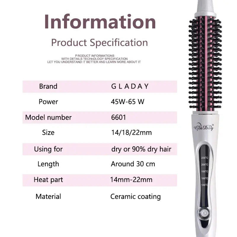 Hair Curler Hair Straightening Brush Hot Heating Comb Hair Straight Styler Corrugation Curling Iron Hair Curler Comb Avivanastore