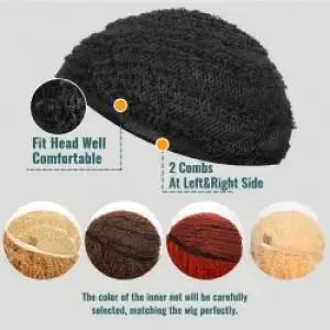 Heat-Resistant Short Synthetic African Curly Wig with Bangs Black Elastic Curls Features Short Bob Style for Women
