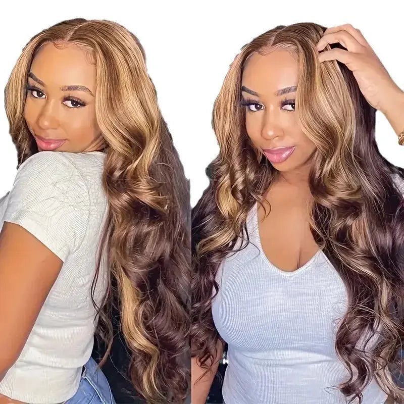 For Ombre Blonde Long Wavy Heat-Resistant Lace Front Synthetic Hair Wig Made with High-Temperature Fiber
