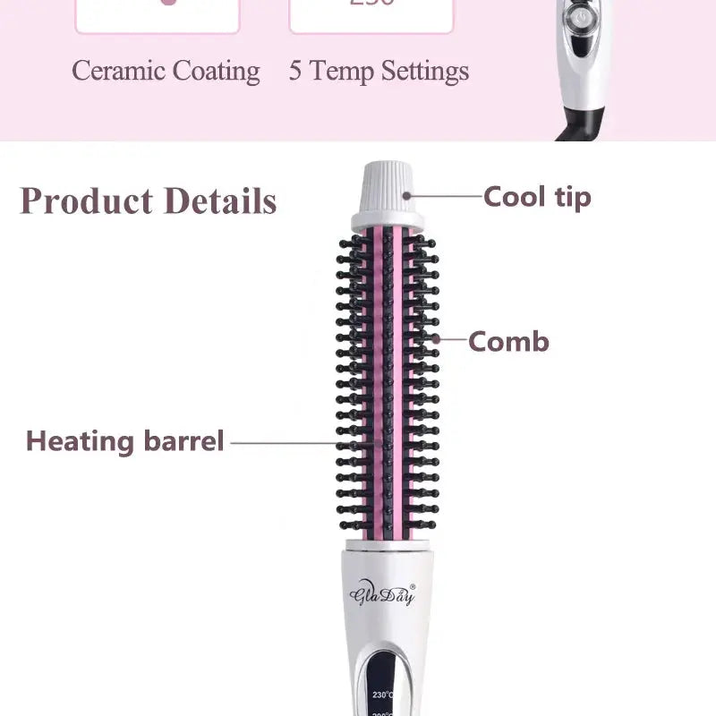 Hair Curler Hair Straightening Brush Hot Heating Comb Hair Straight Styler Corrugation Curling Iron Hair Curler Comb Avivanastore