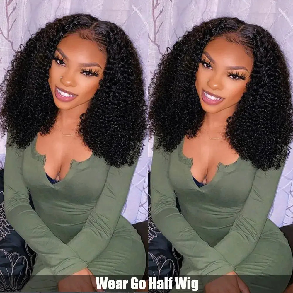 Half Wigs Human Hair Curly Human Hair Wig Short Human Hair Wigs Kinky Curly Wigs Human Hair Short Wig Brazilian Hair Wigs