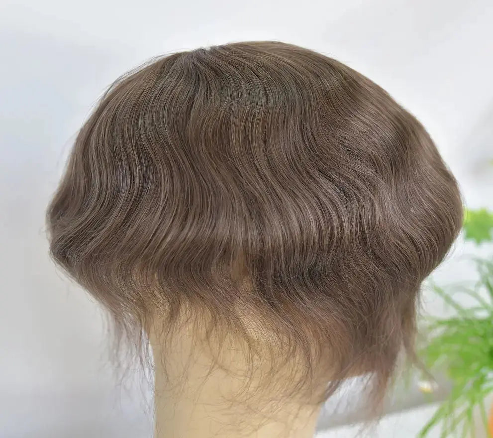 Human Hair Toupee for Men Blonde Hair System 8x10" Full Lace Hair Units Light Brown Real Human Hair Replacement System