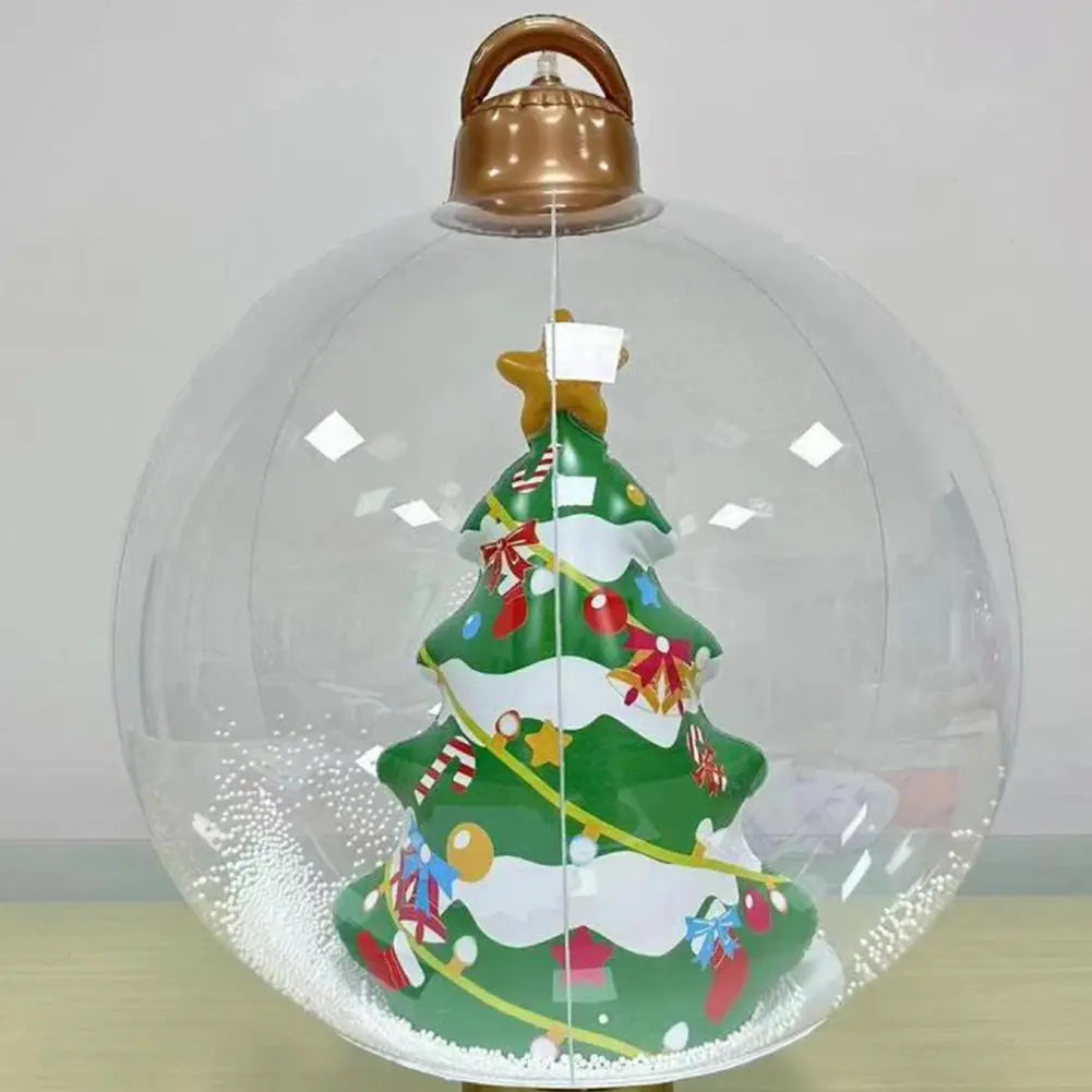 24 Inch Light Up PVC Inflatable Christmas Ball Outdoor Christmas Decorations with Light Christmas Decorations Ball Holiday Decor Avivanastore