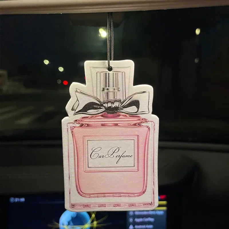 Perfume Bottle with Freesia and English Pear Scent (International Trend) Car Air Freshener, Wardrobe Air Freshener, Perfume, Rearview Mirror Decoration, Car Accessories Interior Pendant, Natural Fragrance to Purify the Air, A