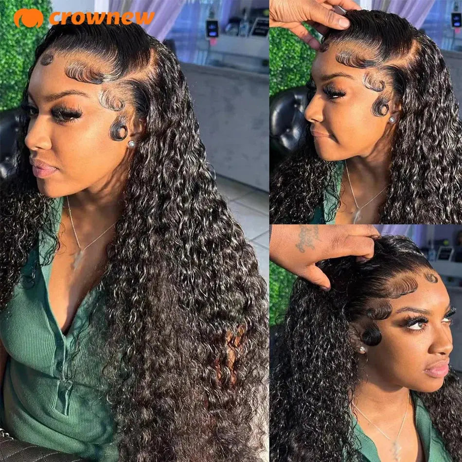 Curly Human Hair Wig 13X4 Lace Front Wig Human Hair Deep Wave Frontal Wig 200% Human Hair Wigs PrePlucked 100 Human Hair Wig