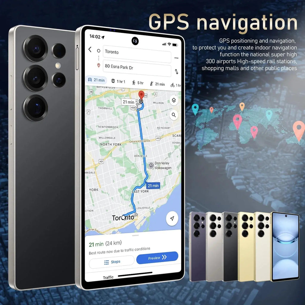 Global Vision S24 Ultra Smartphone 5G Android 5800mAH 8GB RAM 512G ROM 6.8Inch 1920x1080HD 24+48MP MTK10 4G Network Mobile Phone Avivanastore