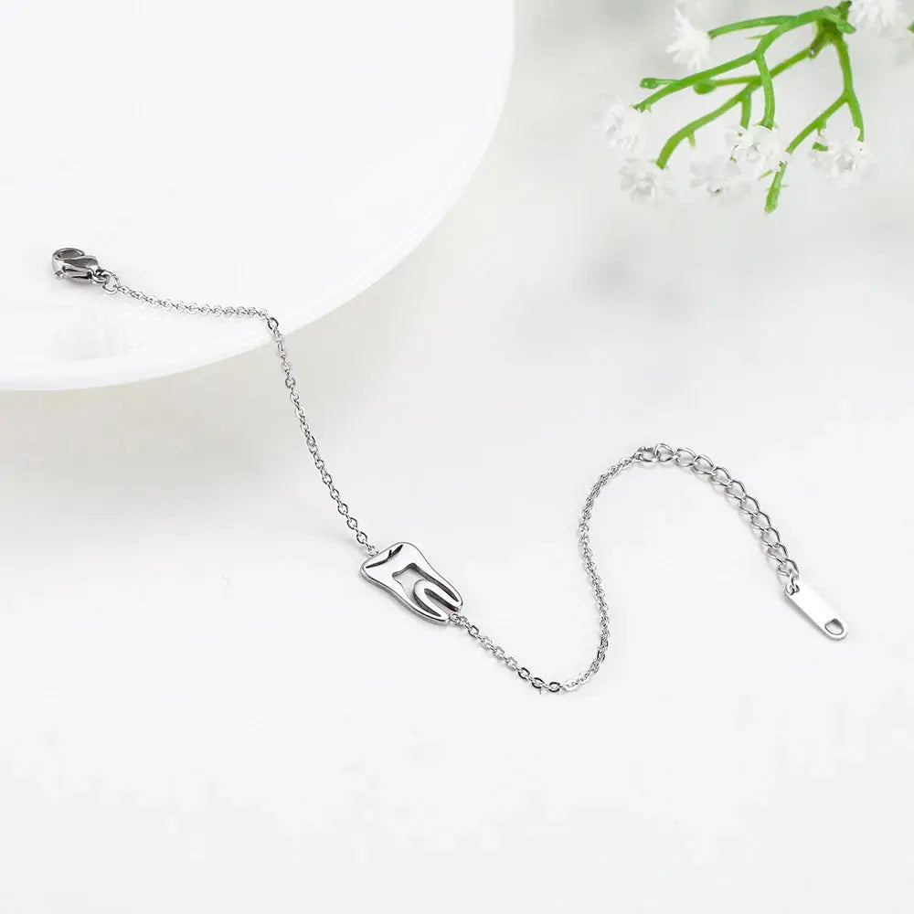 Amaxer Stainless Steel Bracelet For Women Girl Dentist Teeth Pulseira Feminina Lover's Birthday New Year Jewelry Gift