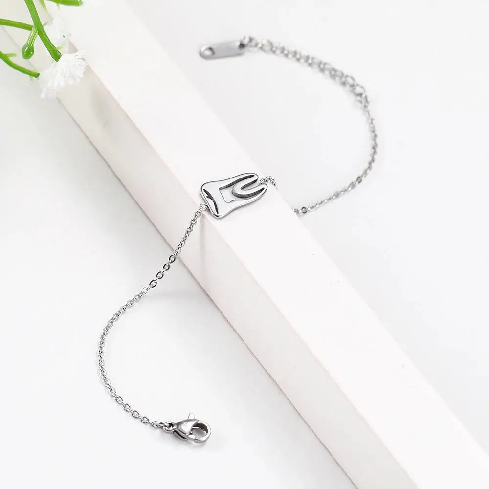 Amaxer Stainless Steel Bracelet For Women Girl Dentist Teeth Pulseira Feminina Lover's Birthday New Year Jewelry Gift