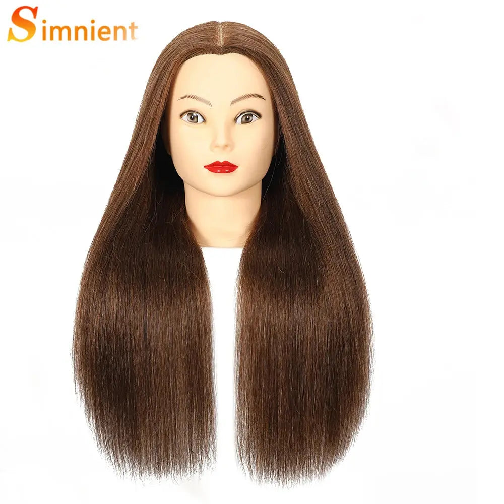 Long 100% Real Human Hair Mannequin Head For Hairdresser Dummy Doll Head For Practice Hairstyles Can Be Dye Bleach Perm Etc